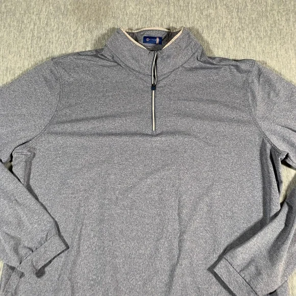 Stitch Sweater Mens XL Blue Heather Quarter Zip Golf Pullover Performance - Picture 3 of 12